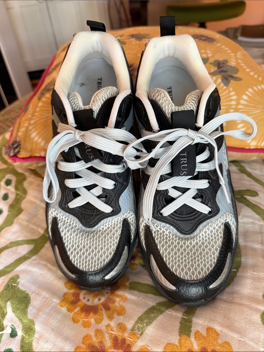 Trussardi Black and White Women's Athletic Sneakers